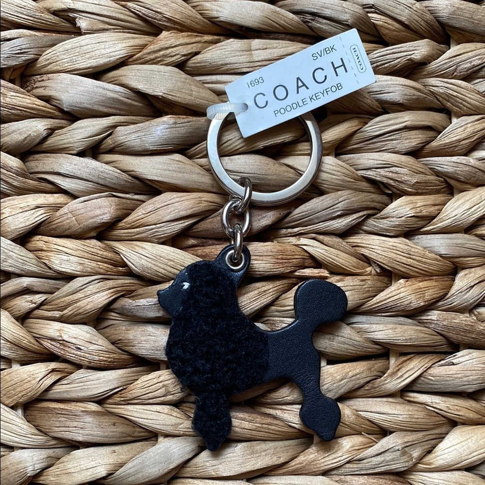 Coach Black Poodle Keyring